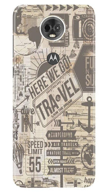 Travel Mobile Back Case for Moto E5 Plus  (Design - 104)