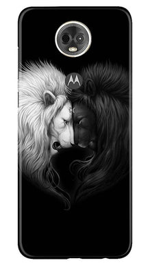 Dark White Lion Mobile Back Case for Moto E5 Plus  (Design - 140)