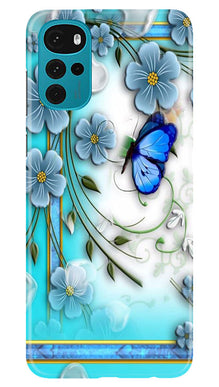 Blue Butterfly Mobile Back Case for Moto G22 (Design - 21)