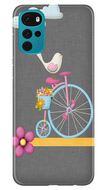 Sparron with cycle Mobile Back Case for Moto G22 (Design - 34)