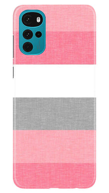 Pink white pattern Mobile Back Case for Moto G22 (Design - 55)