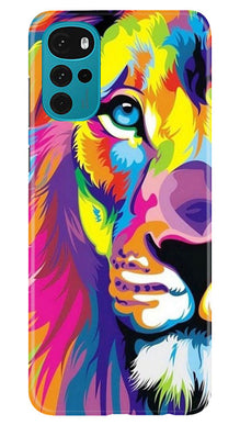 Colorful Lion Mobile Back Case for Moto G22  (Design - 110)