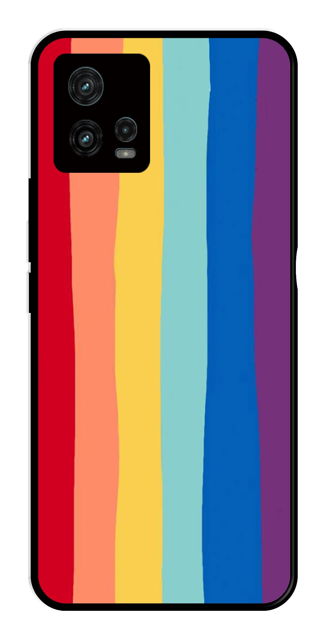 Rainbow MultiColor Metal Mobile Case for Moto G72 5G   (Design No -03)