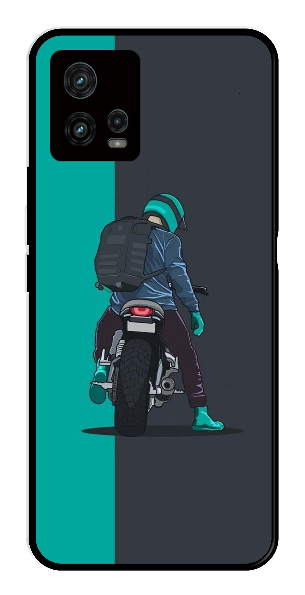 Bike Lover Metal Mobile Case for Moto G72 5G   (Design No -05)