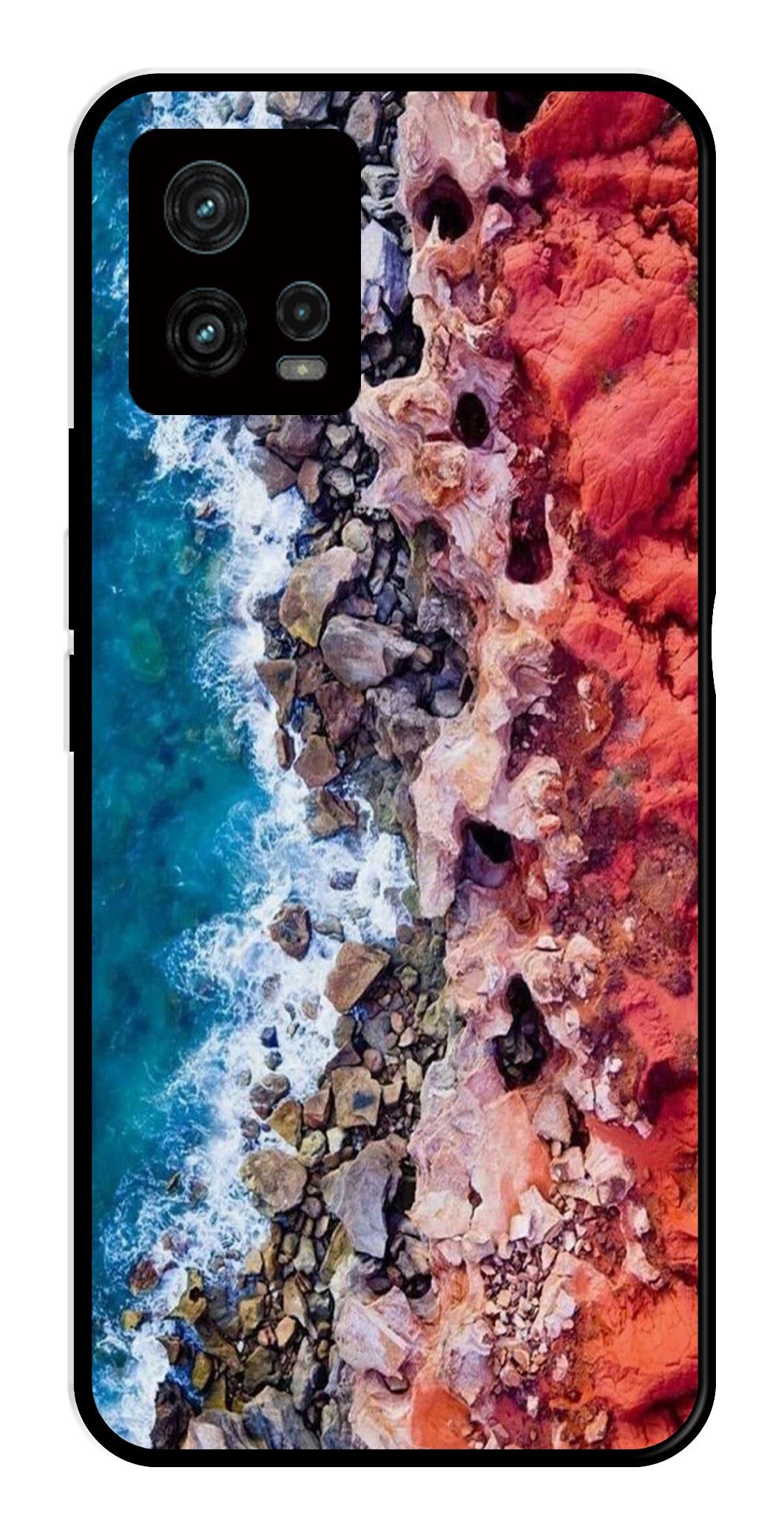 Sea Shore Metal Mobile Case for Moto G72 5G   (Design No -18)