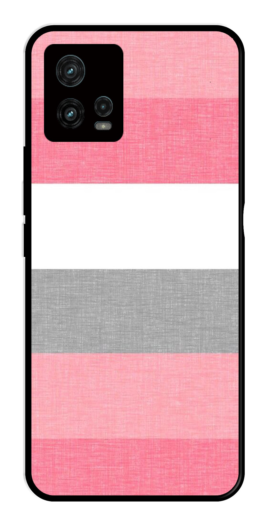 Pink Pattern Metal Mobile Case for Moto G72 5G   (Design No -23)