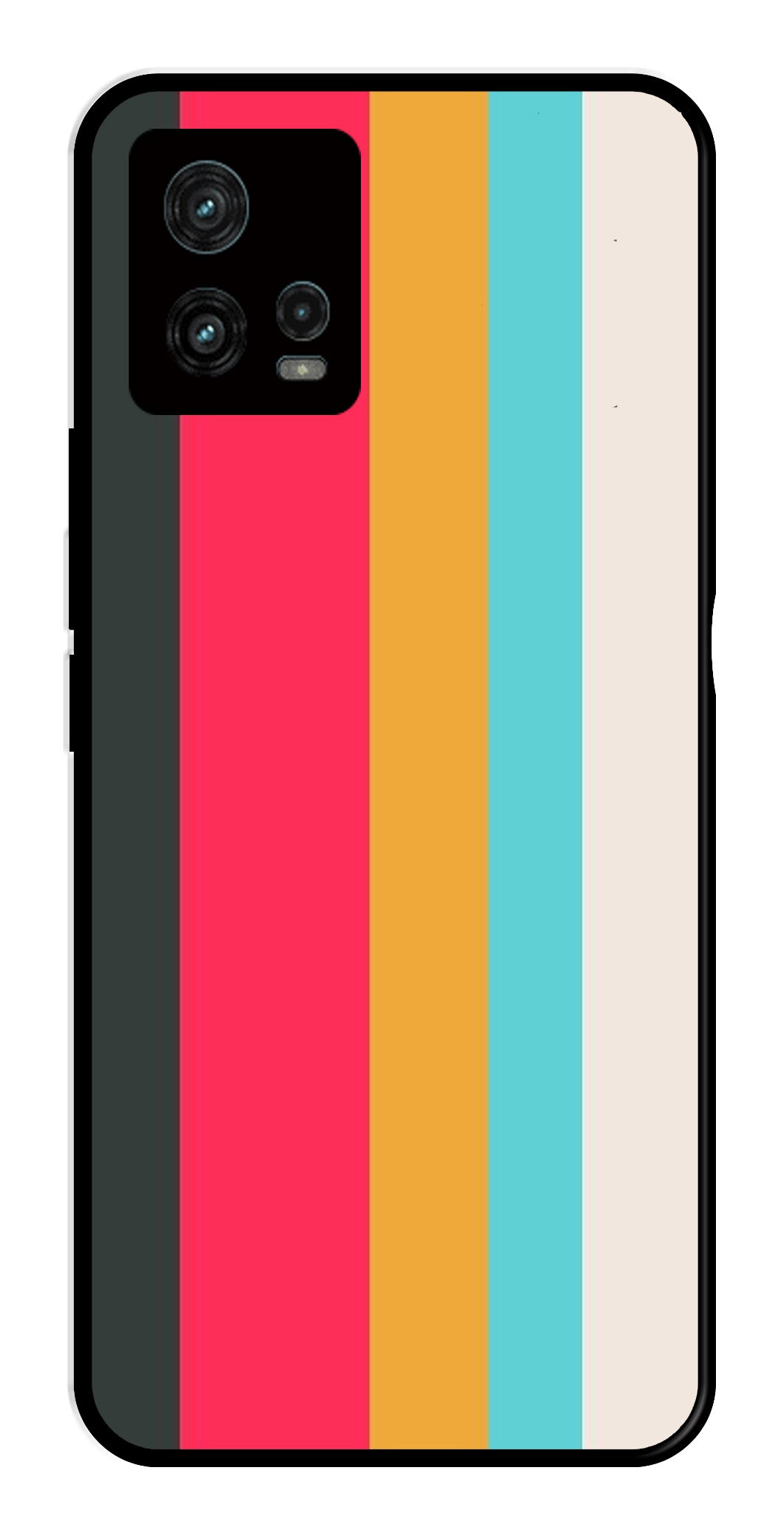 Muted Rainbow Metal Mobile Case for Moto G72 5G   (Design No -31)