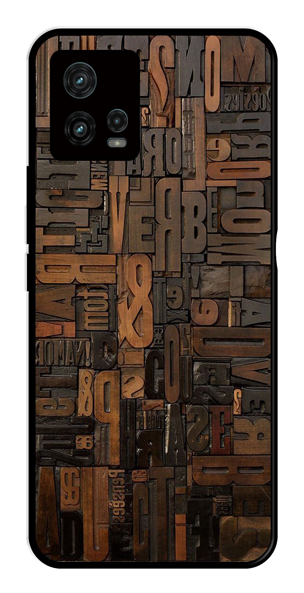 Alphabets Metal Mobile Case for Moto G72 5G   (Design No -32)