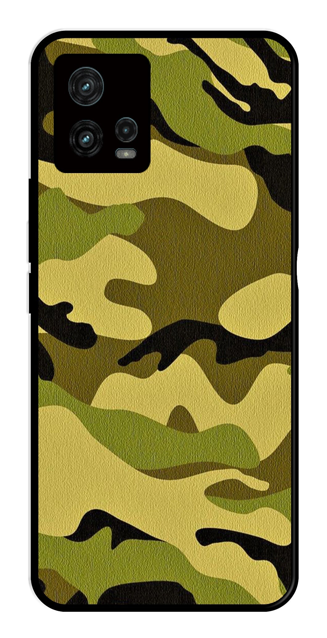 Army Pattern Metal Mobile Case for Moto G72 5G   (Design No -35)