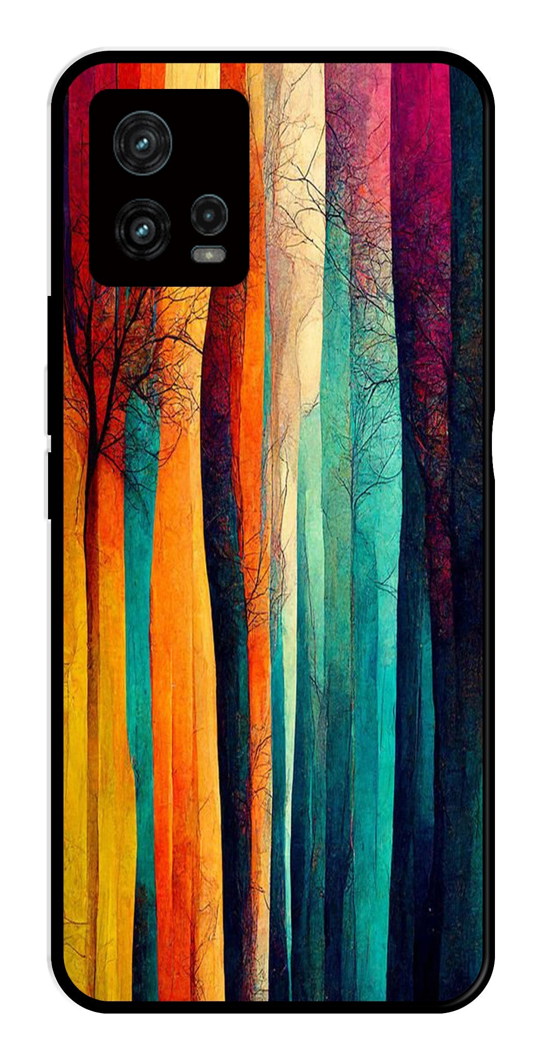 Modern Art Colorful Metal Mobile Case for Moto G72 5G   (Design No -47)