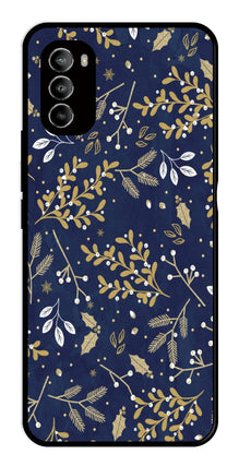 Floral Pattern  Metal Mobile Case for Moto G82 5G