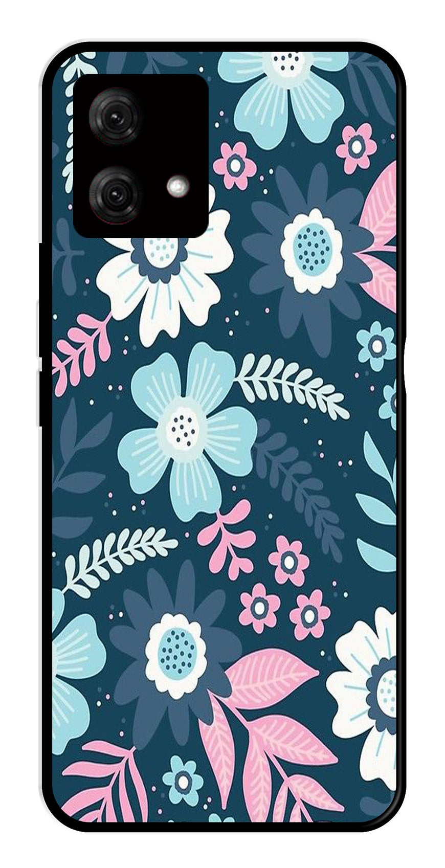 Flower Leaves Design Metal Mobile Case for Moto G84 5G   (Design No -50)