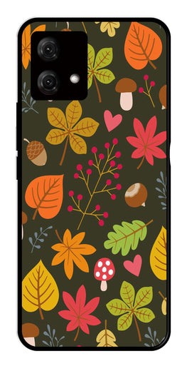 Leaves Design Metal Mobile Case for Moto G84 5G   (Design No -51)