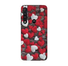 Red White Hearts Mobile Back Case for Moto G8 Plus  (Design - 105)