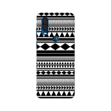 Black white Pattern Mobile Back Case for Moto One Vision (Design - 5)