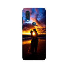 Couple Sea shore Mobile Back Case for Moto One Vision (Design - 13)