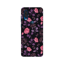 Rose Black Background Mobile Back Case for Moto One Vision (Design - 27)