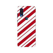 Red White Mobile Back Case for Moto One Vision (Design - 44)