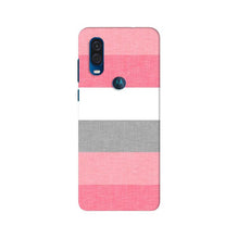 Pink white pattern Mobile Back Case for Moto One Vision (Design - 55)