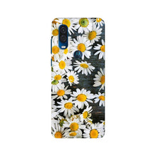 White flowers2 Mobile Back Case for Moto One Vision (Design - 62)