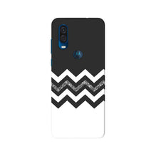 Black white Pattern2Mobile Back Case for Moto One Vision (Design - 83)