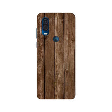 Wooden Look Mobile Back Case for Moto One Vision  (Design - 112)