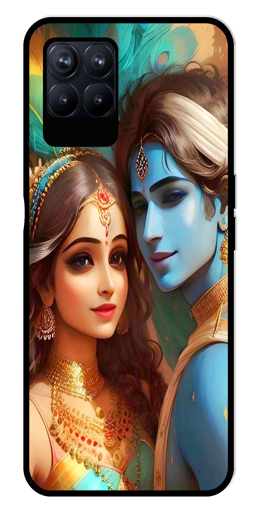 Lord Radha Krishna Metal Mobile Case for Realme Narzo 50 50   (Design No -01)