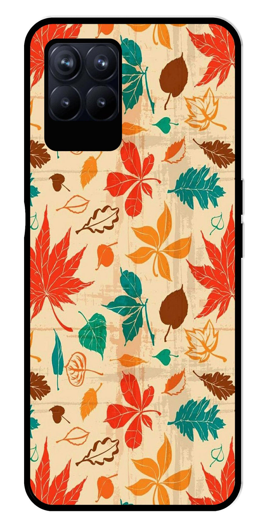 Leafs Design Metal Mobile Case for Realme Narzo 50 50   (Design No -14)