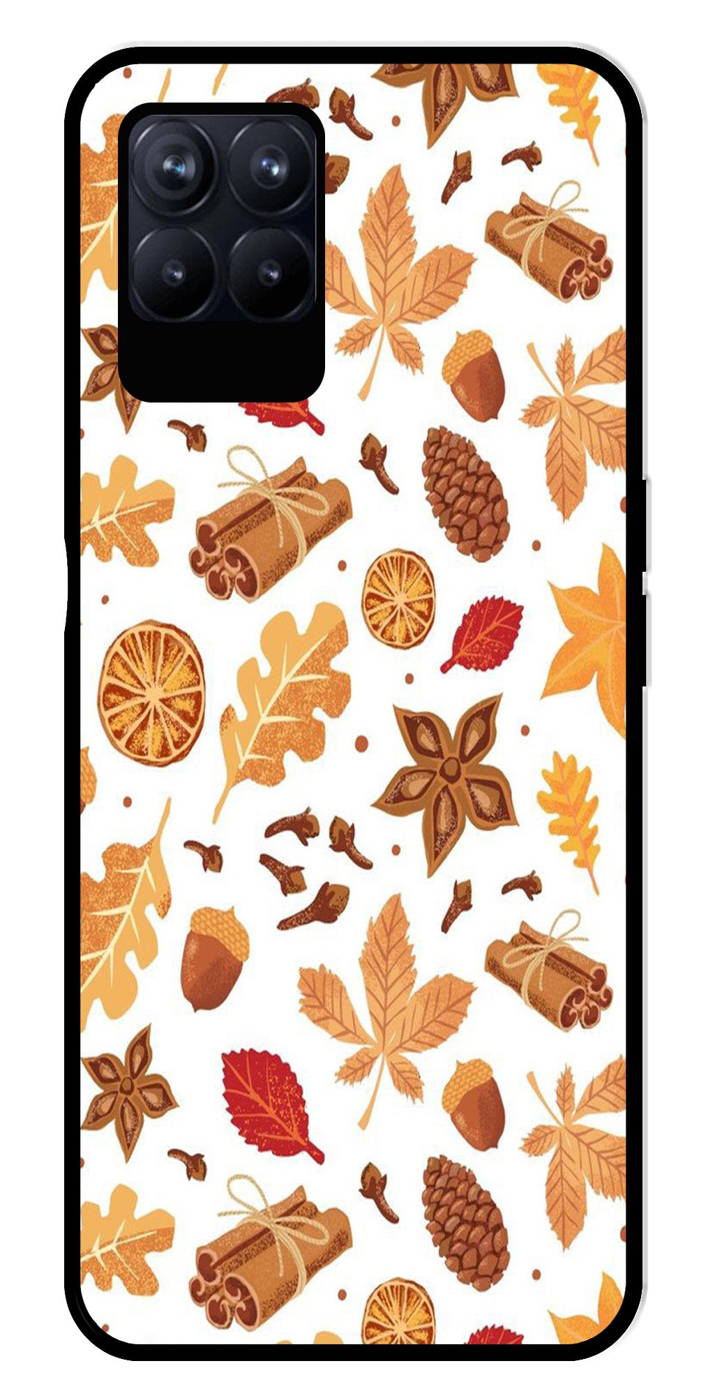 Autumn Leaf Metal Mobile Case for Realme Narzo 50 50   (Design No -19)