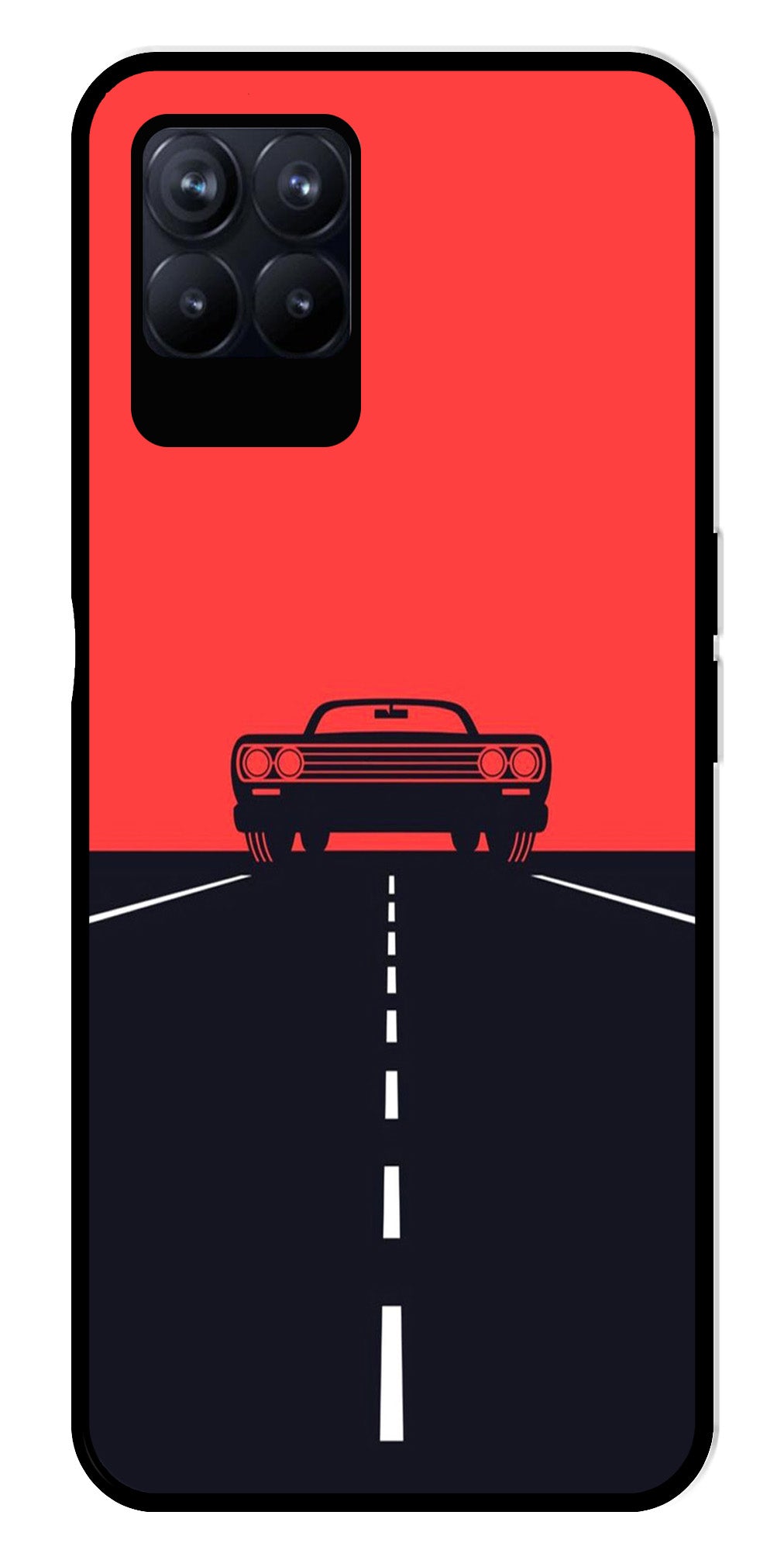 Car Lover Metal Mobile Case for Realme Narzo 50 50   (Design No -21)