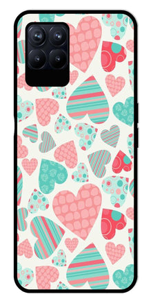 Hearts Pattern Metal Mobile Case for Realme Narzo 50 50