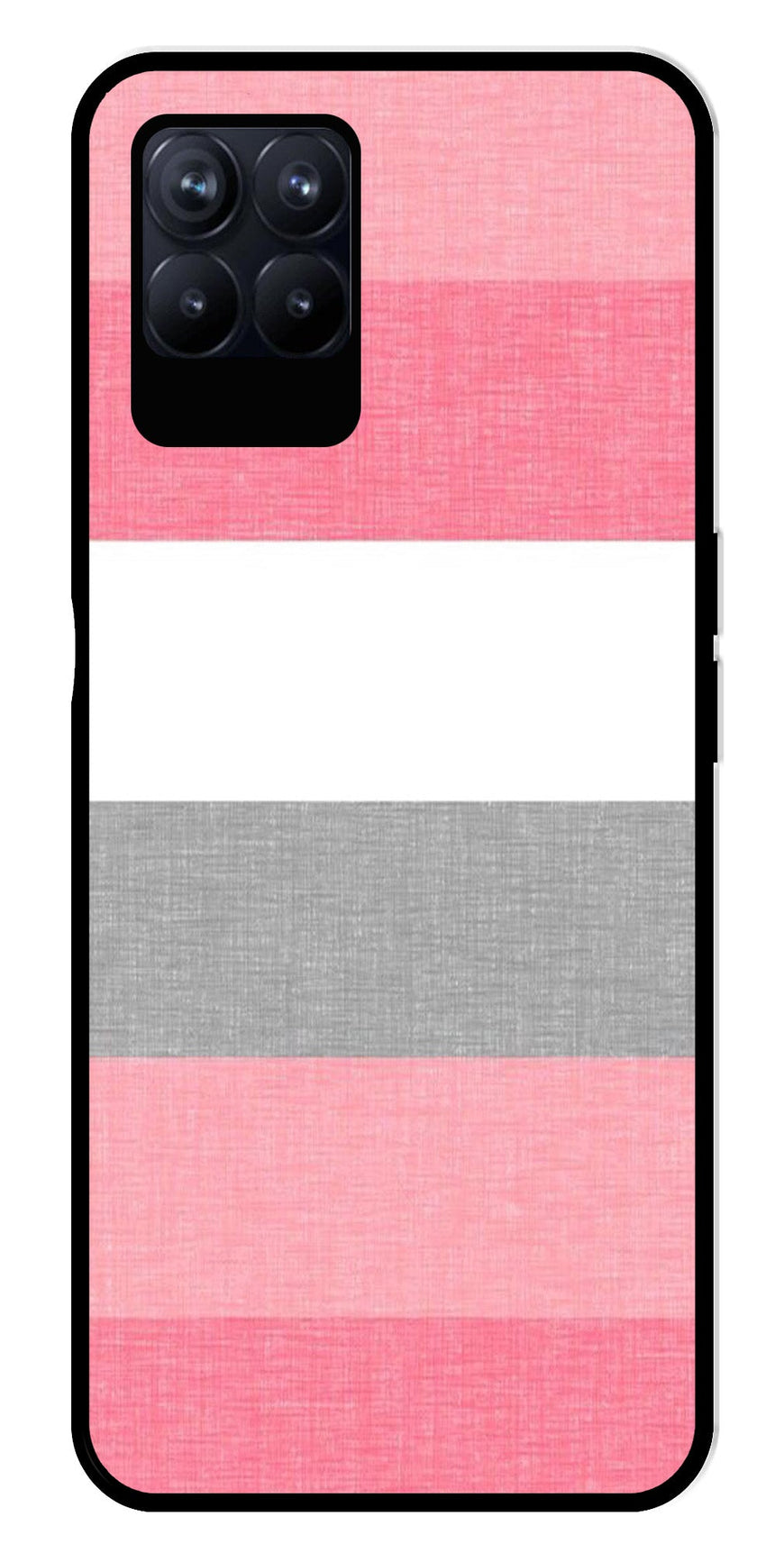 Pink Pattern Metal Mobile Case for Realme Narzo 50 50   (Design No -23)