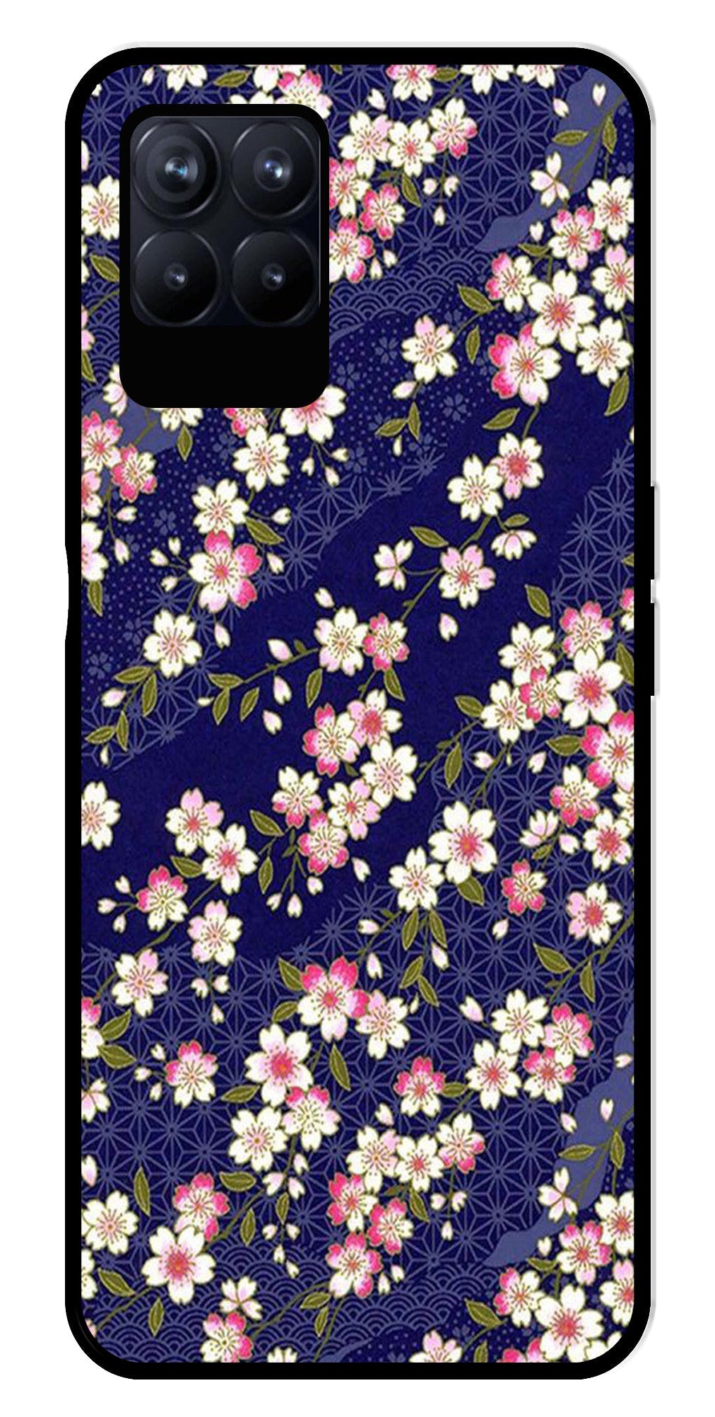 Flower Design Metal Mobile Case for Realme Narzo 50 50   (Design No -25)