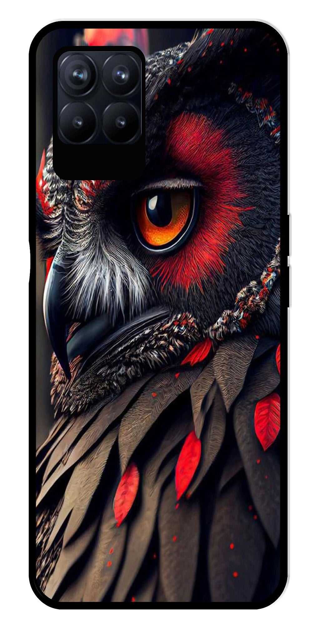 Owl Design Metal Mobile Case for Realme Narzo 50 50   (Design No -26)