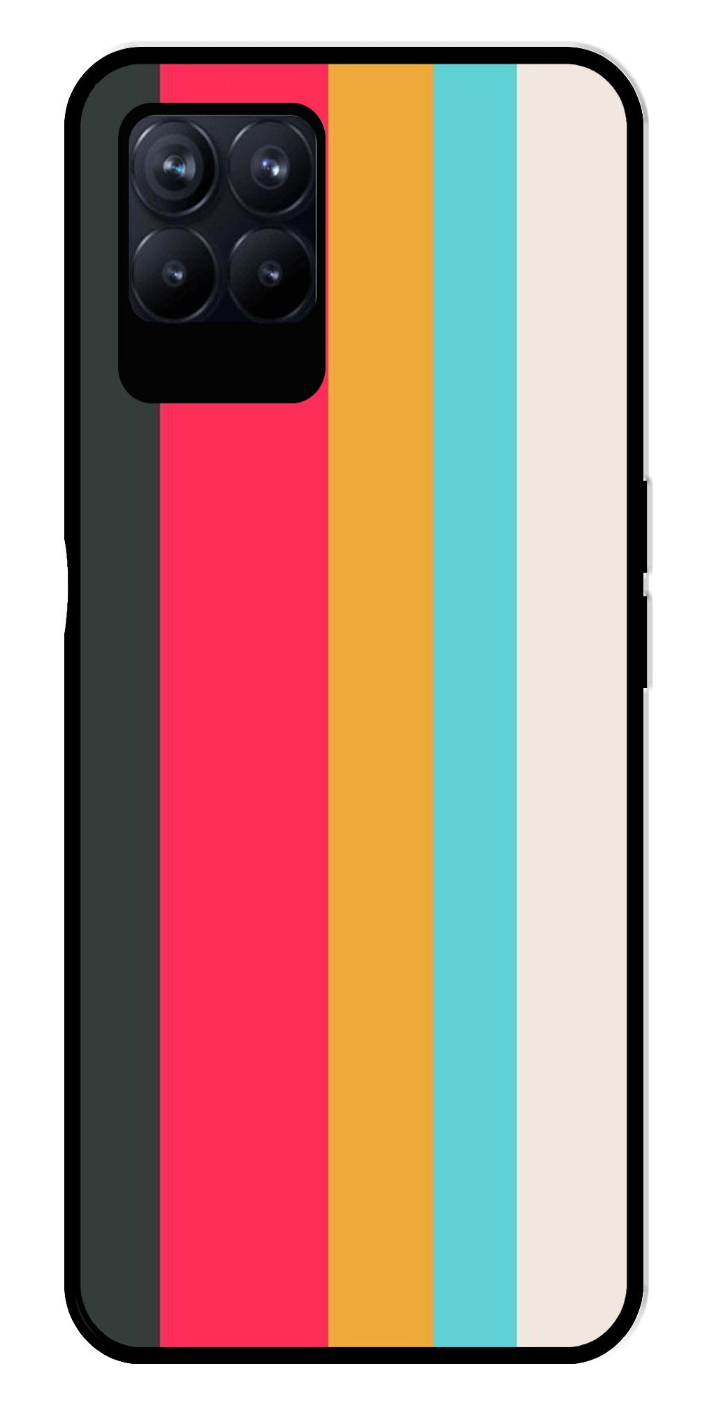 Muted Rainbow Metal Mobile Case for Realme Narzo 50 50   (Design No -31)