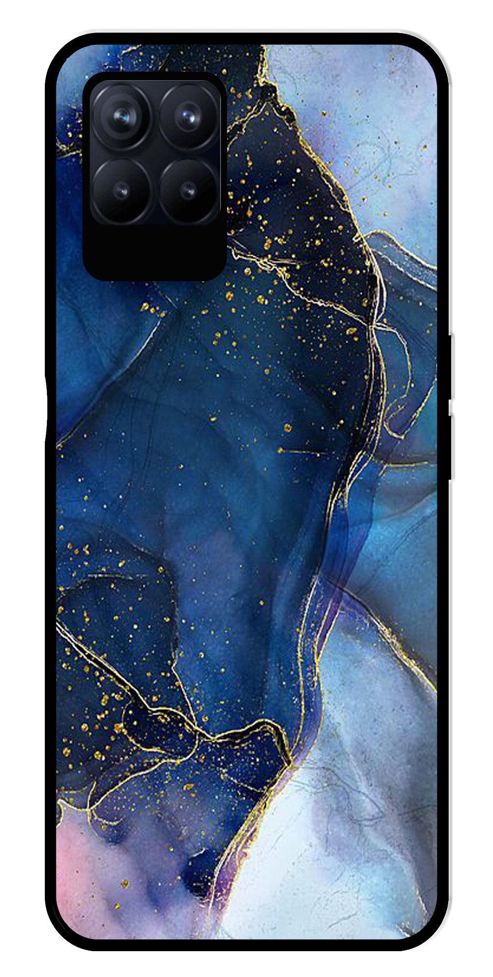 Blue Marble Metal Mobile Case for Realme Narzo 50 50   (Design No -34)