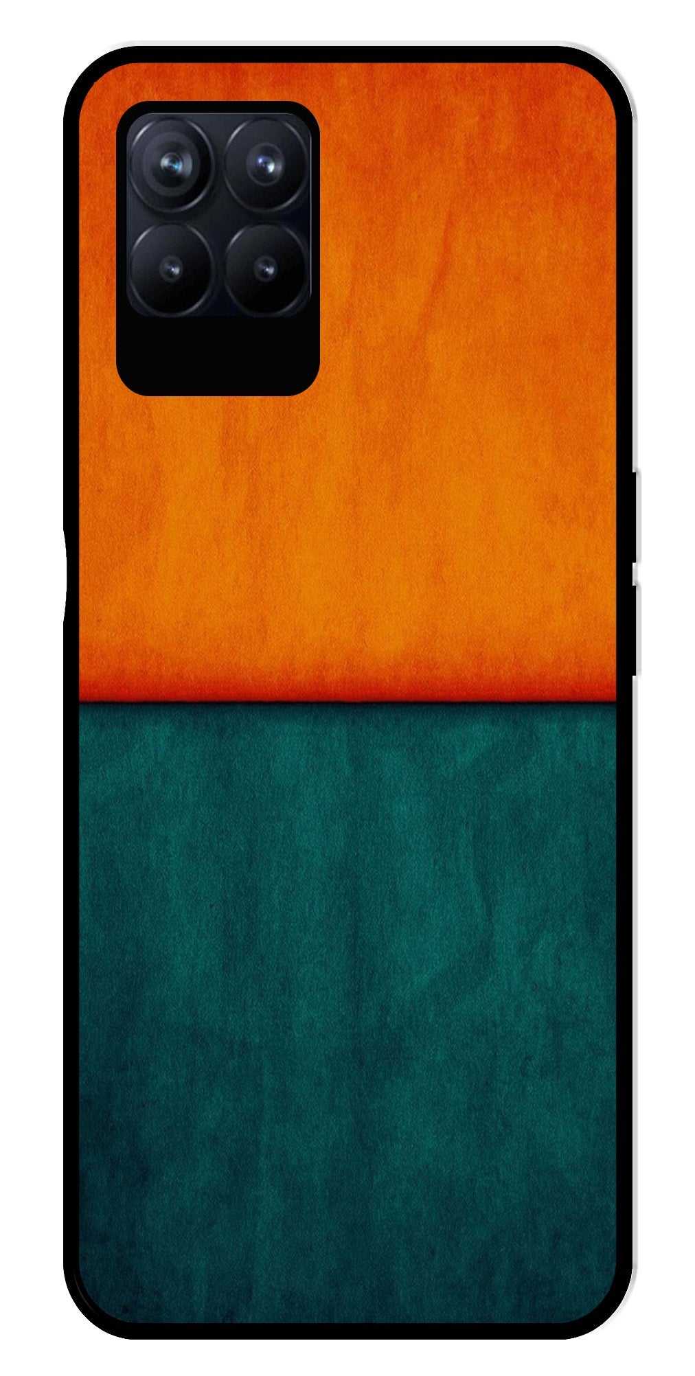 Orange Green Pattern Metal Mobile Case for Realme Narzo 50 50   (Design No -45)