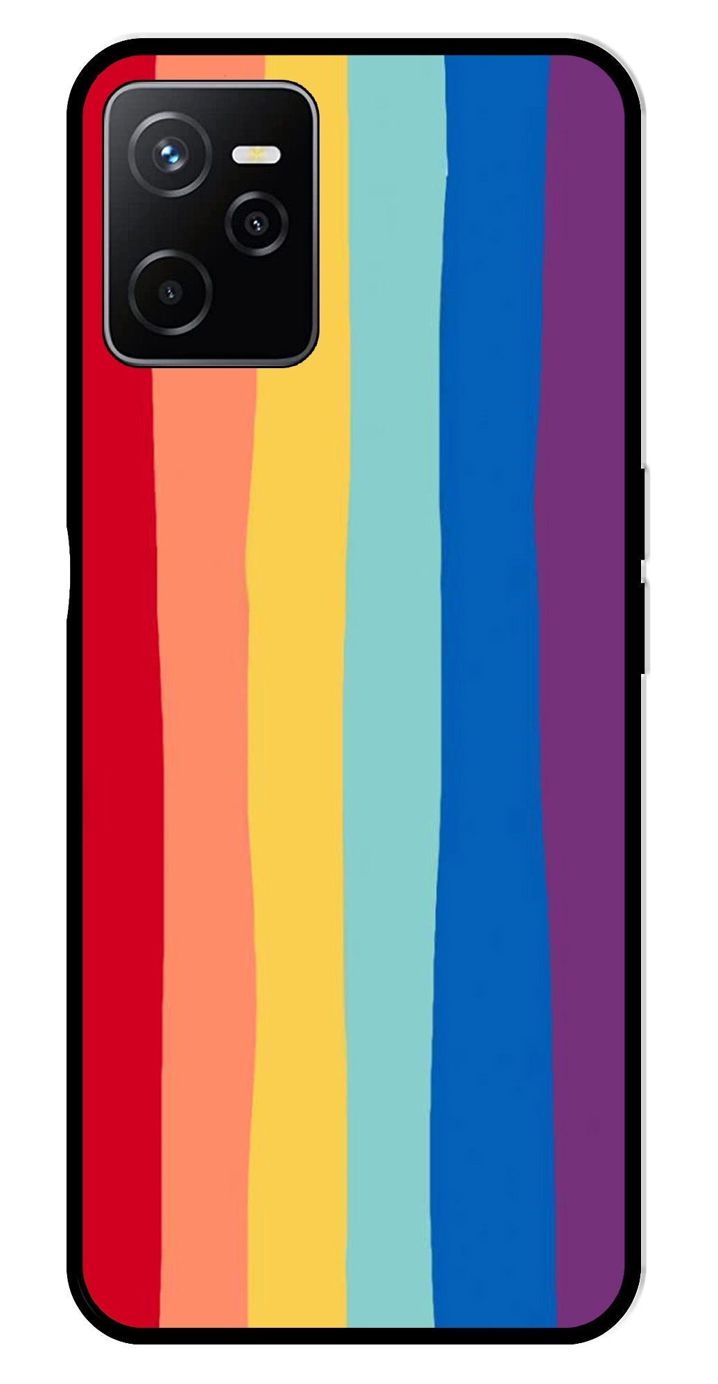 Rainbow MultiColor Metal Mobile Case for Realme Narzo 50A   (Design No -03)