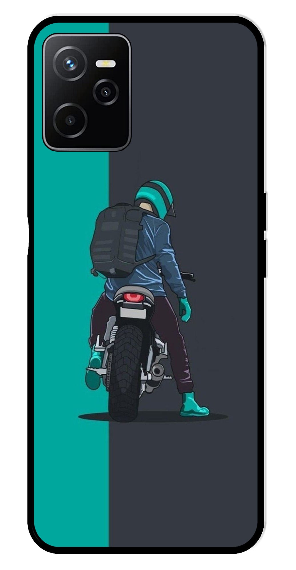 Bike Lover Metal Mobile Case for Realme Narzo 50A   (Design No -05)