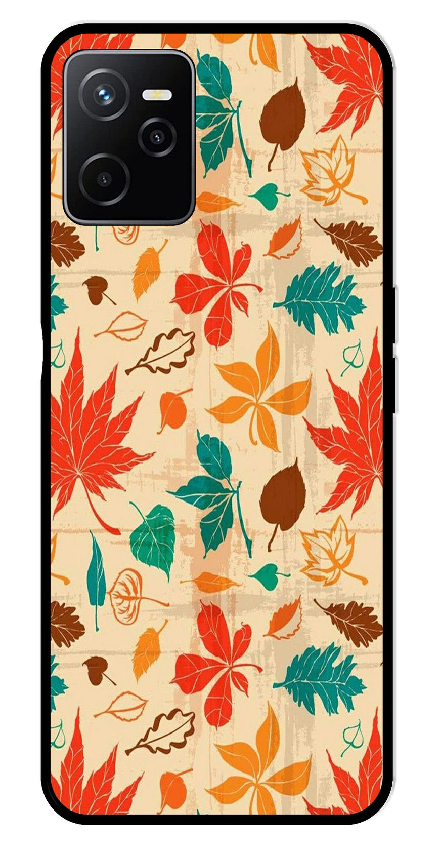 Leafs Design Metal Mobile Case for Realme Narzo 50A   (Design No -14)