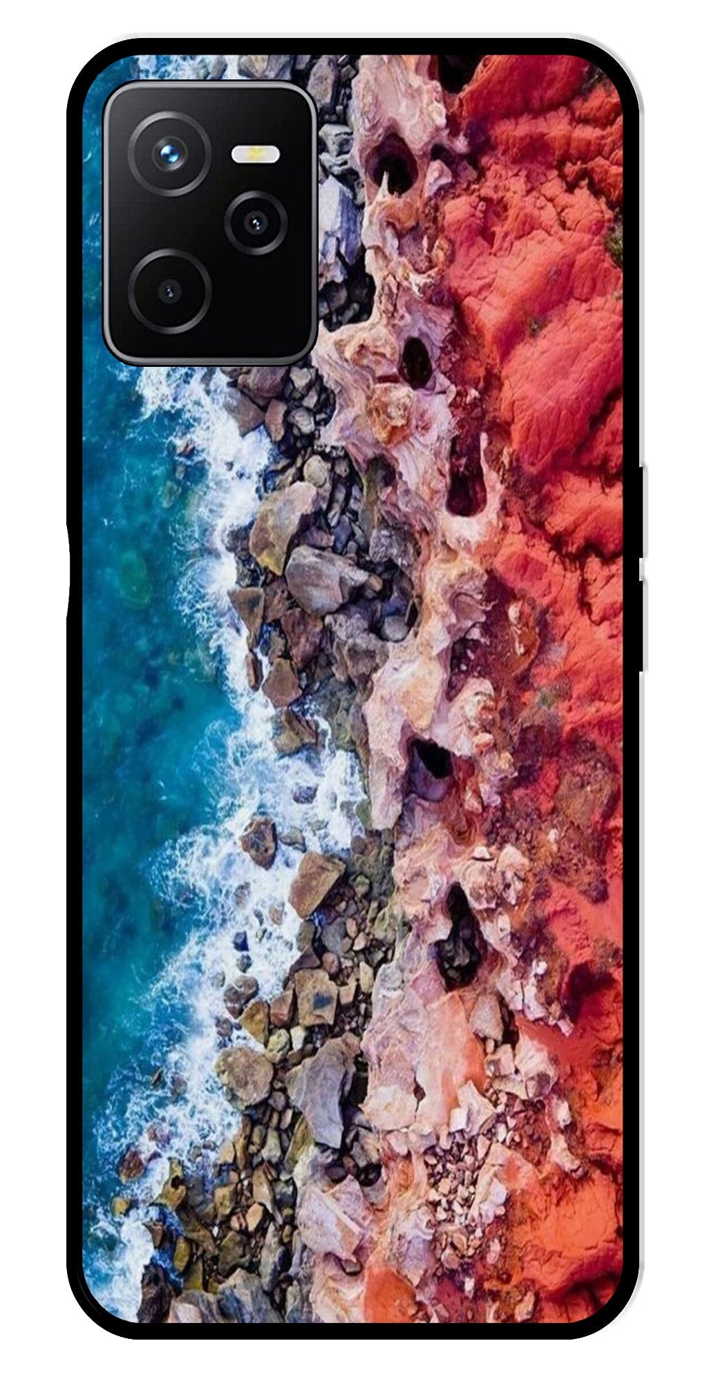 Sea Shore Metal Mobile Case for Realme Narzo 50A   (Design No -18)