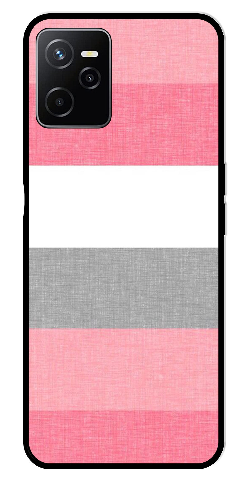 Pink Pattern Metal Mobile Case for Realme Narzo 50A   (Design No -23)