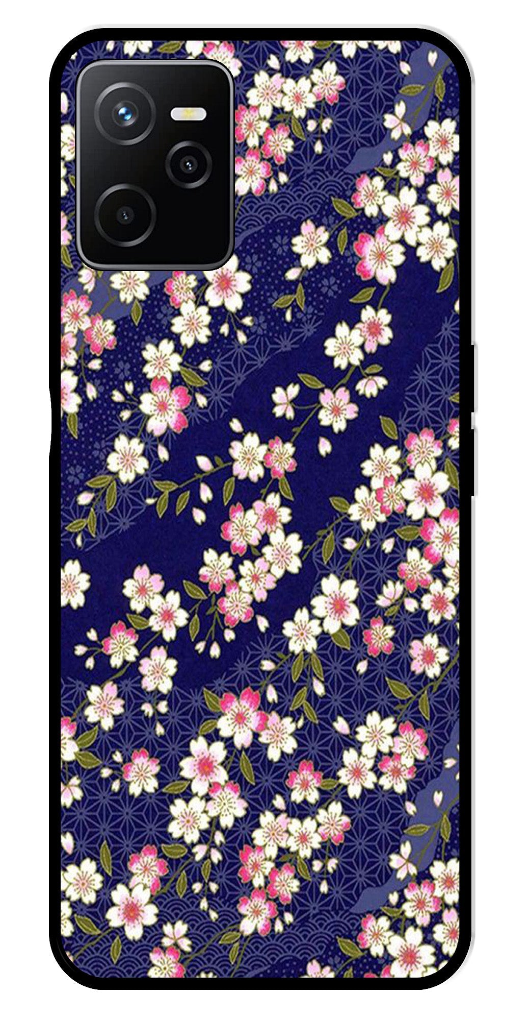 Flower Design Metal Mobile Case for Realme Narzo 50A   (Design No -25)