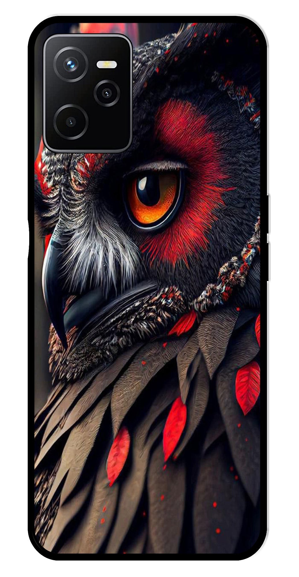 Owl Design Metal Mobile Case for Realme Narzo 50A   (Design No -26)