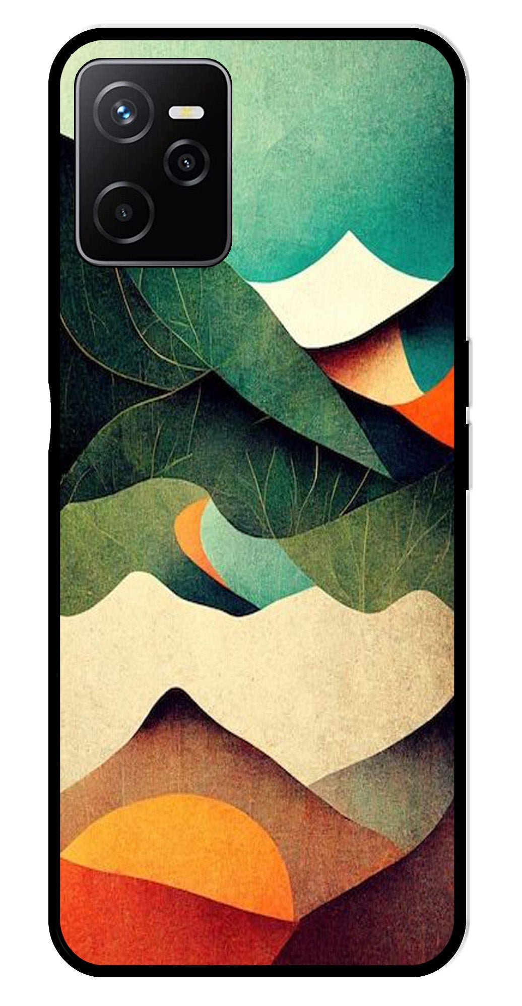 MultiColor Pattern Metal Mobile Case for Realme Narzo 50A   (Design No -43)