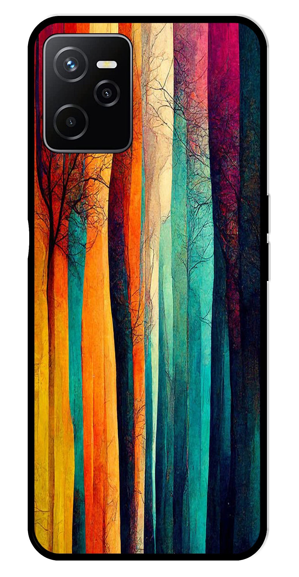 Modern Art Colorful Metal Mobile Case for Realme Narzo 50A   (Design No -47)