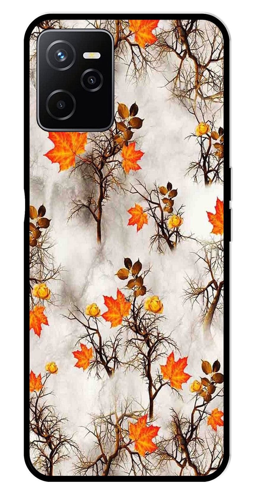 Autumn leaves Metal Mobile Case for Realme Narzo 50A   (Design No -55)