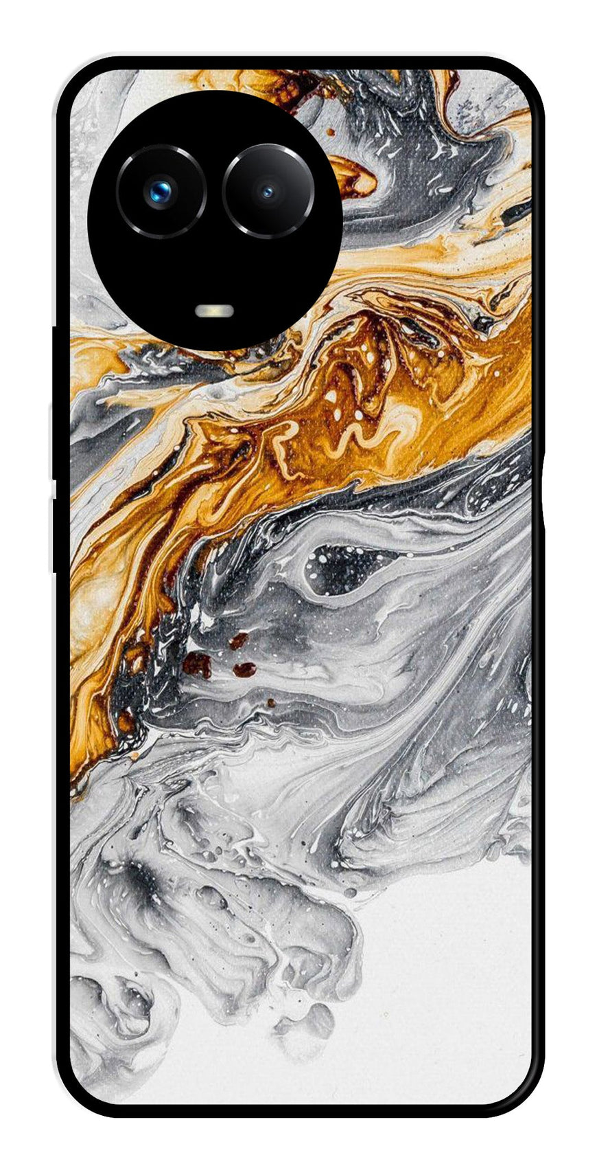 Marble Pattern Metal Mobile Case for Realme Narzo 60X 5G   (Design No -36)