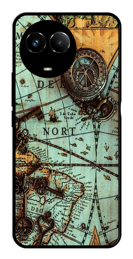 Map Design Metal Mobile Case for Realme Narzo 60X 5G   (Design No -54)