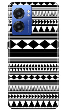 Black white Pattern Mobile Back Case for Realme Narzo 50 5G (Design - 5)